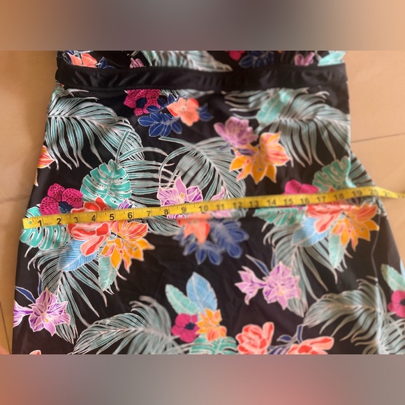 Zero X Posur Bra dress bathing suit XL black floral lightweight stretch - Picture 11 of 15